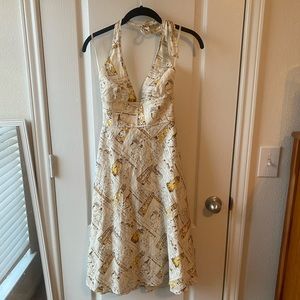 J Crew Linen Lighthouse Halter Top Dress